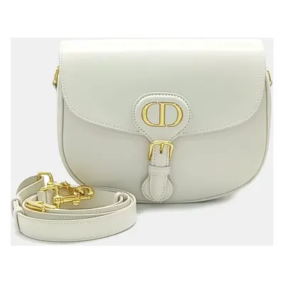 Dior White Leather Bobby Medium Bag