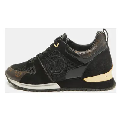 Louis Vuitton Black/Brown Monogram Coated Canvas and Mesh Run Away Low Top Sneakers Size