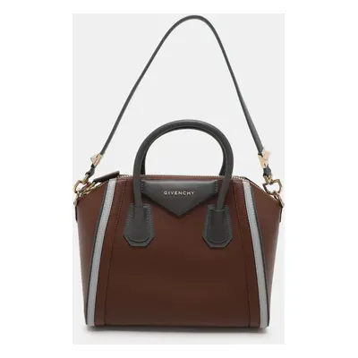 Givenchy Brown/Grey Leather Small Antigona Satchel