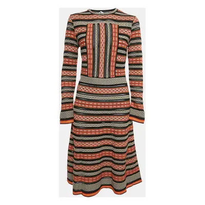 M Missoni Multicolor Patterned Knit Midi Dress