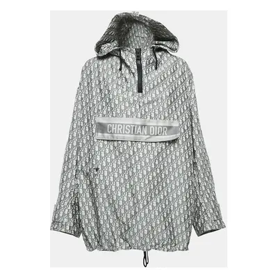 Dior Grey Oblique Jacquard Taffeta Hoodie Oversized Jacket