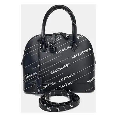 Balenciaga Black Leather Bill Top Handle Bag