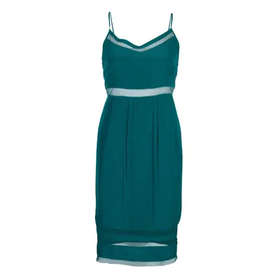 Elizabeth and James Sea Green Mesh Insert Sleeveless Dress