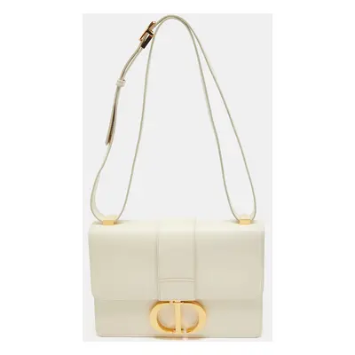 Dior Off -White Leather Montaigne Shoulder Bag