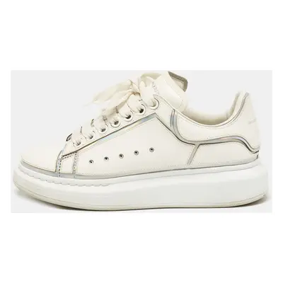 Alexander McQueen White Leather Oversized Lace Up Sneakers Size