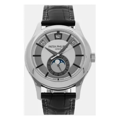 Patek Philippe Grey 18k White Gold Complications Annual Calendar 5205G-001 Automatic Men's Wrist