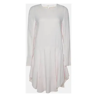 Chloe Pink Mist Crepe Mini Full Sleeves Dress