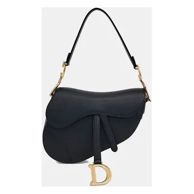 Dior Black Leather Saddle bag