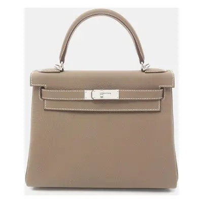 Hermes Brown Togo Leather Kelly Bag