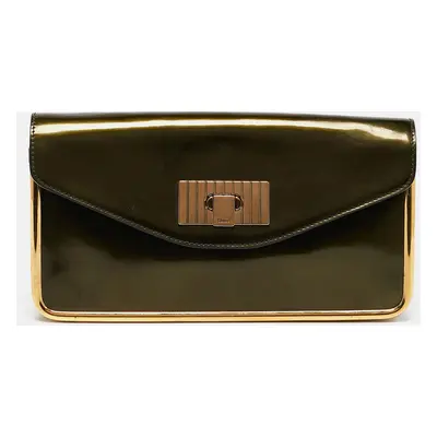 Chloe Green Patent Leather Sally Clutch