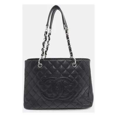 Chanel Black Caviar Leather GST Tote Bag