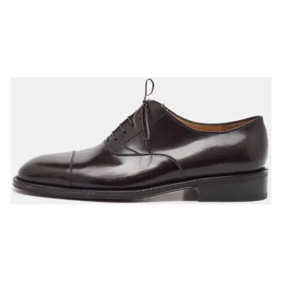 Salvatore Ferragamo Dark Brown Leather Lace Up Oxfords Size 41.5