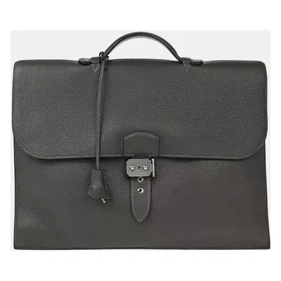 Hermes Graphite Taurillon Clemence Sac A Depeches Briefcase