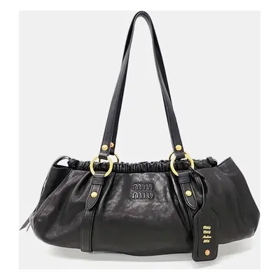 Miu Miu Black Nappa Leather Shoulder Bag