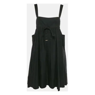 Burberry London Black Cotton Sleeveless Flared Short Dress