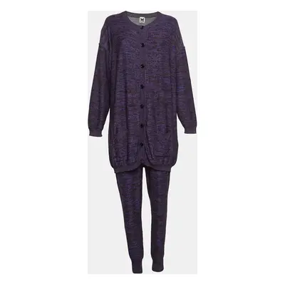 M Missoni Purple Patterned Lurex Knit Cardigan & Playsuit Set