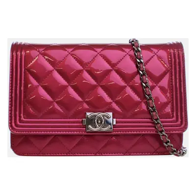 Chanel Boy Wallet On Chain (WOC) Purple Patent