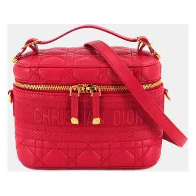 Dior Red Leather Cannage Diortravel Vanity Case