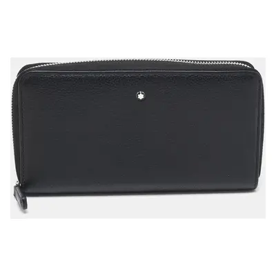 Montblanc Black Leather Meisterstuck Zip Around Wallet