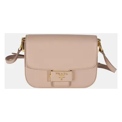 Prada Cipria Saffiano Lux Embleme Flap Shoulder Bag