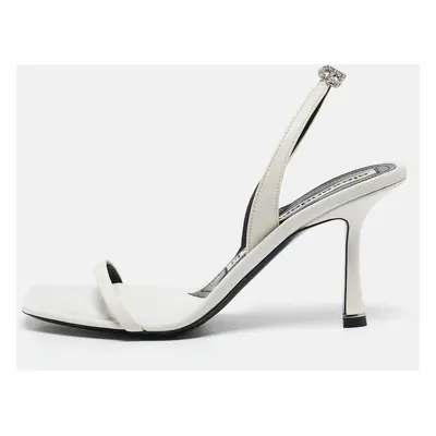 Alexander Wang White Leather Nova Slingback Sandals Size 37.5