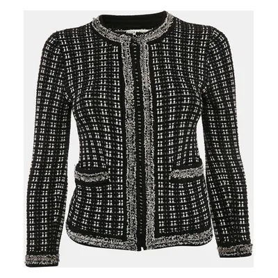 Alice + Olivia Black Georgia Embellished Tweed Jacket