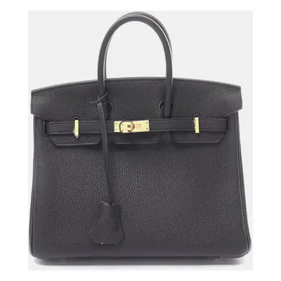 Hermes Black Leather Birkin Verso Bag