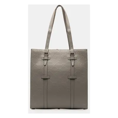 Gucci Grey GG Embossed Leather Vertical Tote