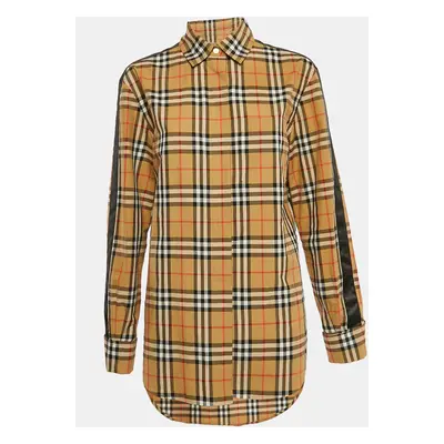 Burberry Beige Checks Cotton Long Sleeve Shirt