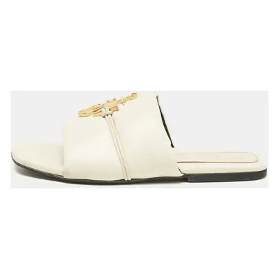 J.W.Anderson Cream Leather Slide Sandals Size