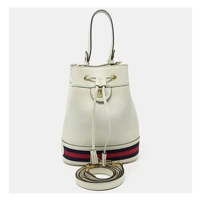 Gucci Cream Leather Ophidia small bucket bag