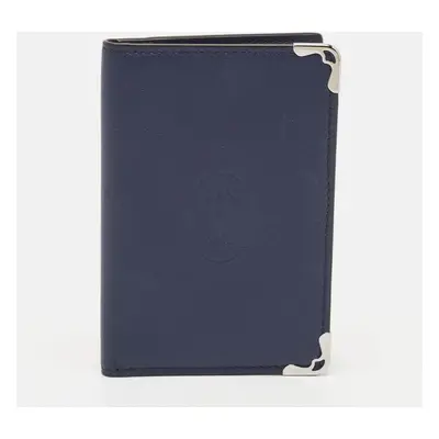 Cartier Navy Blue Leather Must de Cartier Card Holder