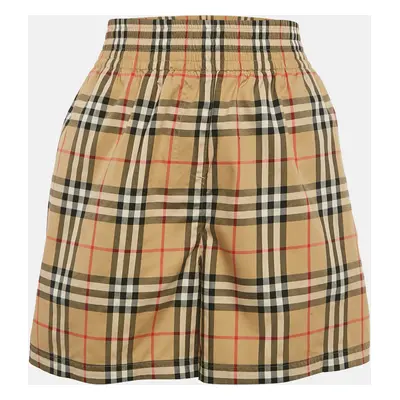 Burberry Beige Vintage Check Cotton Side-Stripe Shorts