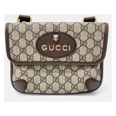 Gucci Beige Brown PVC Supreme Small Messenger Bag