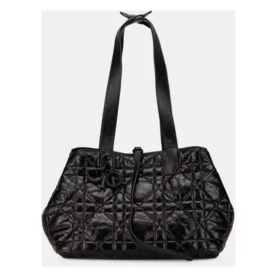 Dior Black Medium Macrocannage Calfskin Toujours Handbag