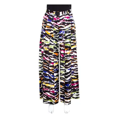 Missoni Multicolor Abstract Printed Silk Wide Leg Pants