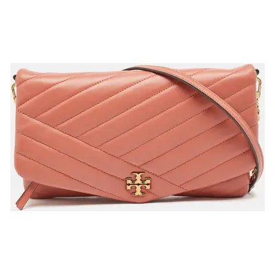 Tory Burch Dark Pink Chevron Leather Kira Shoulder Bag