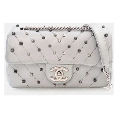 Chanel Mini Silver Chevron Stud Wars Rectangular Flap Bag