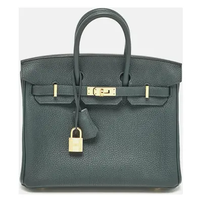 Hermes Vert Cypress Togo Leather Gold Finish Birkin Bag