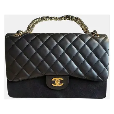 Chanel Black gold Lambskin jumbo bag