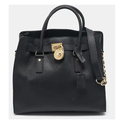 MICHAEL Michael Kors Black Leather North South Hamilton Tote