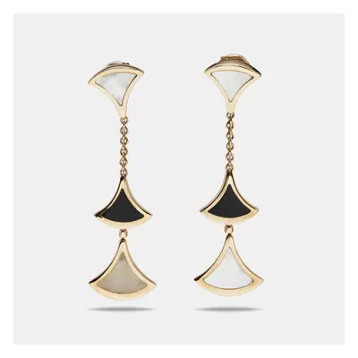 Bvlgari Divas' Dream Onyx Mother of Pearl 18k Rose Gold Dangle Earrings