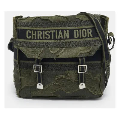 Dior Green Embroidered Canvas Diorcamp Messenger Bag