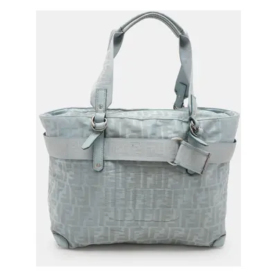 Fendi Light Blue Nylon Tote