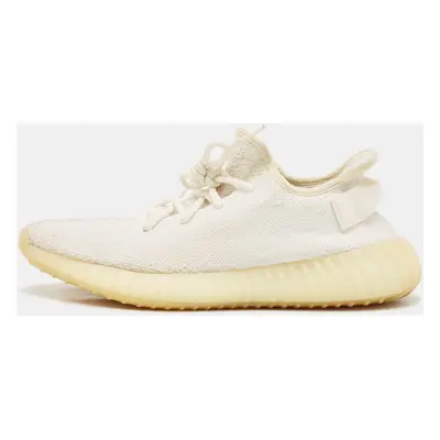 Yeezy x Adidas White Knit Fabric Boost V2 Cream Sneakers Size