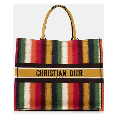 Dior Multicolor Large Striped Book Tote