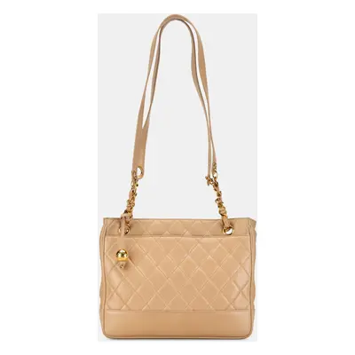 Chanel Brown Quilted Lambskin Shoulder Bag