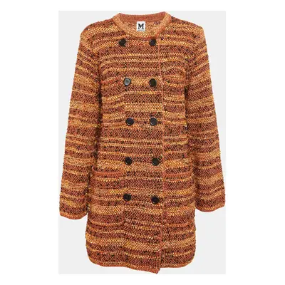 M Missoni Multicolor Tweed Double Breasted Long Jacket