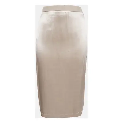 Fendi Light Pink Gabardine Zip-Up Midi Skirt