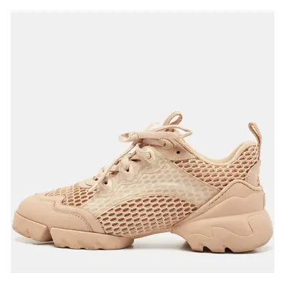 Dior Beige Fabric and Leather D-Connect Low Top Sneakers Size